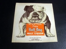 Circa 1950s Acme Bull Dog Stout Malt Liquor Window Sticker, California