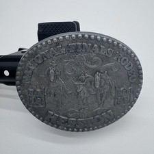 Vintage National Finals Rodeo 1989 Hesston Fred Fellows Collector's Belt Buckle.