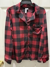 New!JOYSPUN Ladies Velour Checker Pajama Set(top & bottom). Size M(8-10). Comfy!