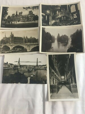 6 Vintage Sepia Post Cards by Mona, Yvon & A. Tardy in Paris & Marseille