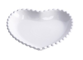 1 Pezzo Piatto da Cucina in Ceramica Forma Cuore 20,5 x 20 cm - Foto 1 di 1