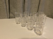 Lot Of 10 Vintage Clear Fire King Glasses 6-paneled Heavy Glass Great Condition