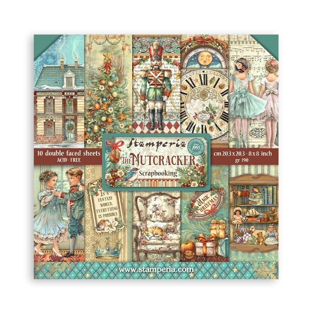 NEW Stamperia 8"" x 8"" Paper Sheets The Nutcracker