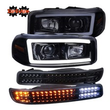 99-06 Gmc Sierra Yukon Truck Smoked Projectors Led C Drl Tube Led Signal 99-06 Gmc Sierra Yukon Truck Smoked Projectors Led C Drl Tube Led Signal