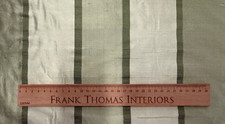 Jaipur Stripe Silk Fabric Sage  Green Porter & Stone 100% Silk  Curtain Blind