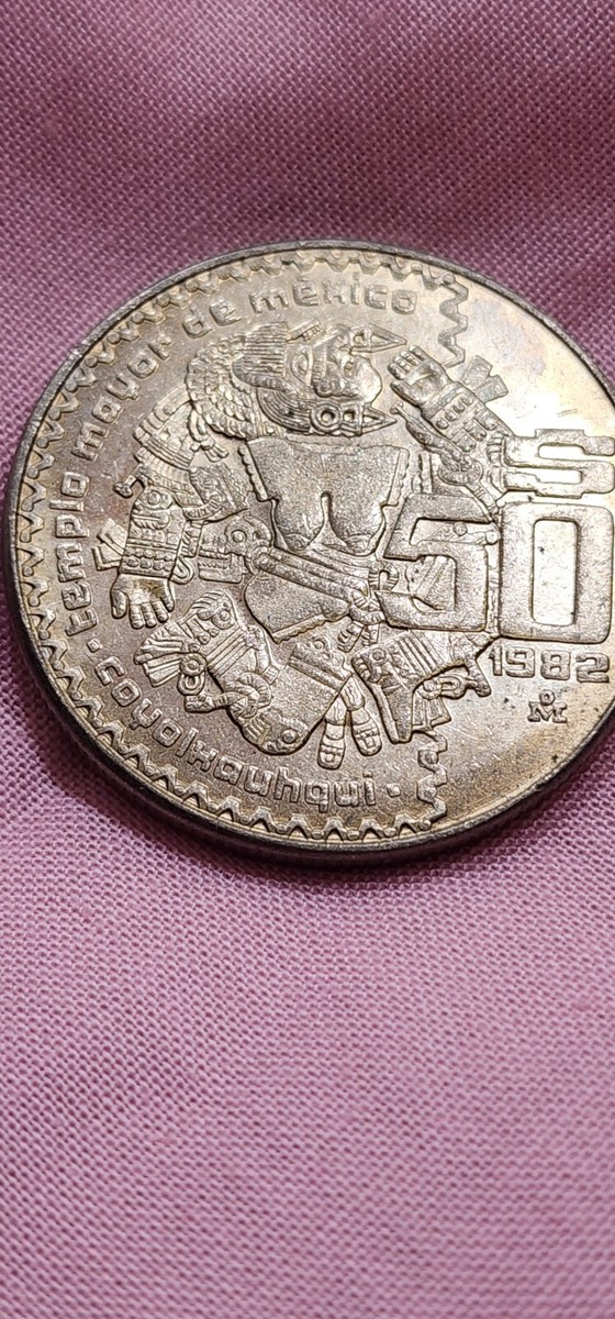 1980's -Templo Mayor - Coyolxauhqui - MEXICO $50 Pesos AZTEC Moon