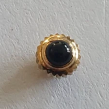 Hamilton Dustproof Gold Plated Crown With Black Cabochon Stone Number 184893