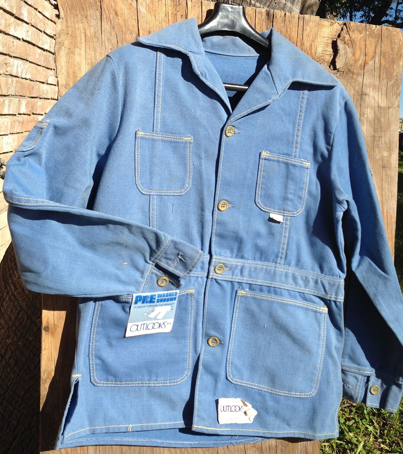 Outlooks Steel Blue 70s Vintage Denim Jacket Gem