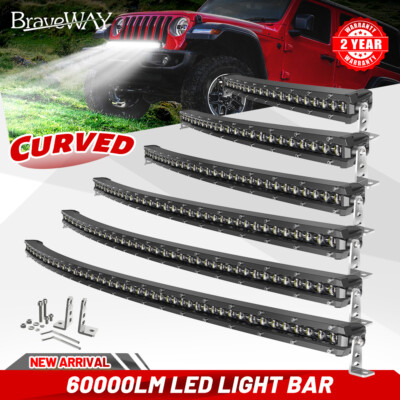 BraveWAY Roof Slim 8/14/20/26/32''/38''/44''/50'' Slim Led Work Light Bar Spotlight