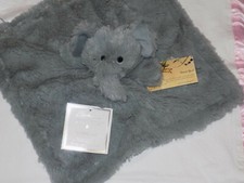 MANHATTAN KIDS SECURITY BLANKET ELEPHANT LONG TRUNK GRAY ARMS NEW SOFT FAUX FUR
