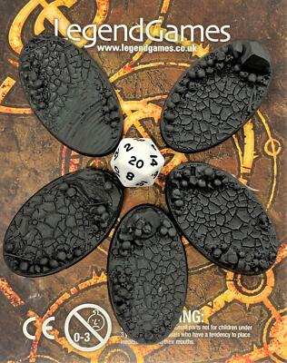 Wargaming Bases - Skull Cracked Earth - 60x35mm x5 - Warhammer