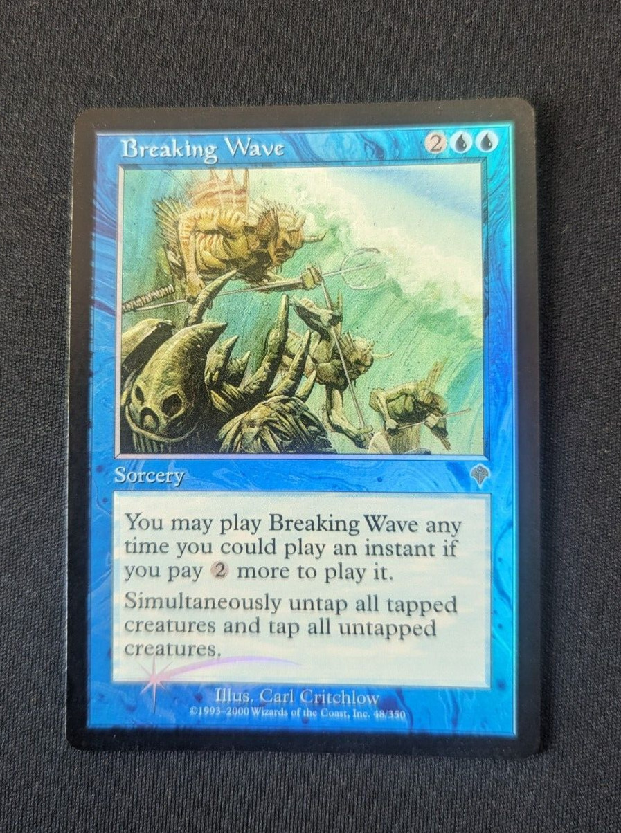 Magic Mtg FOIL Invasion Breaking Wave   near mint