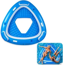 Zone Tech Inflatable Island Pool Float Raft Multi Person Relaxing pool lounger