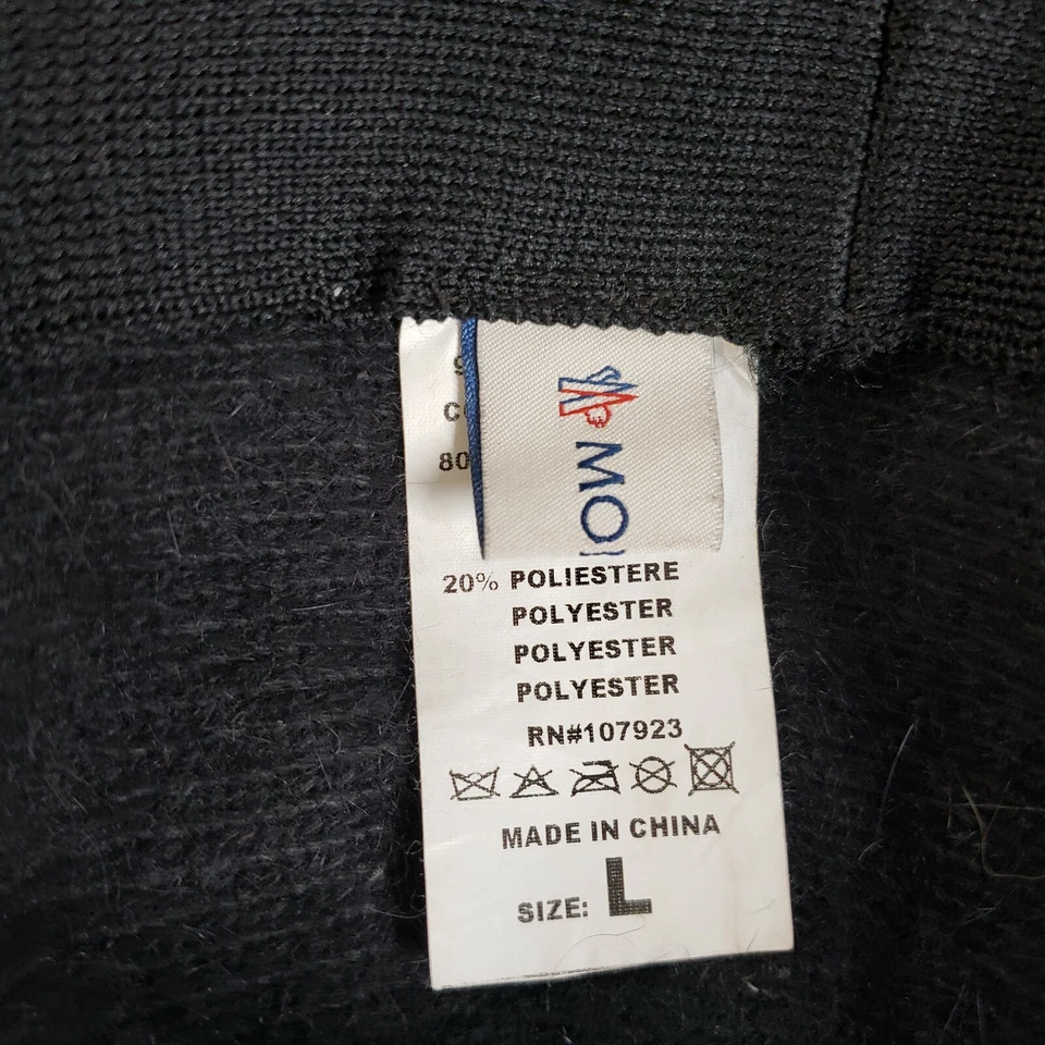 Moncler Angora Sombrero Cubo Unisex Talla Grande Suave Negro Elegante Gorra Foto 3 de 4