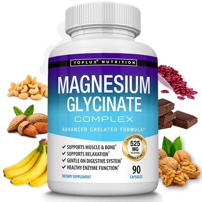 Magnesium Glycinate Complex 525 mg High Absorption 100% DV