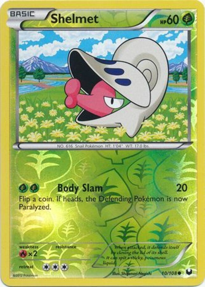 Pokemon - Shelmet - 10/108 - Common - Reverse Holo - BW - Dark Explorers - NM