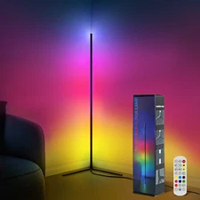 Corner Floor Lamp,60” Color Changing LED Floor Lamp with Music Sync,Modern Mood