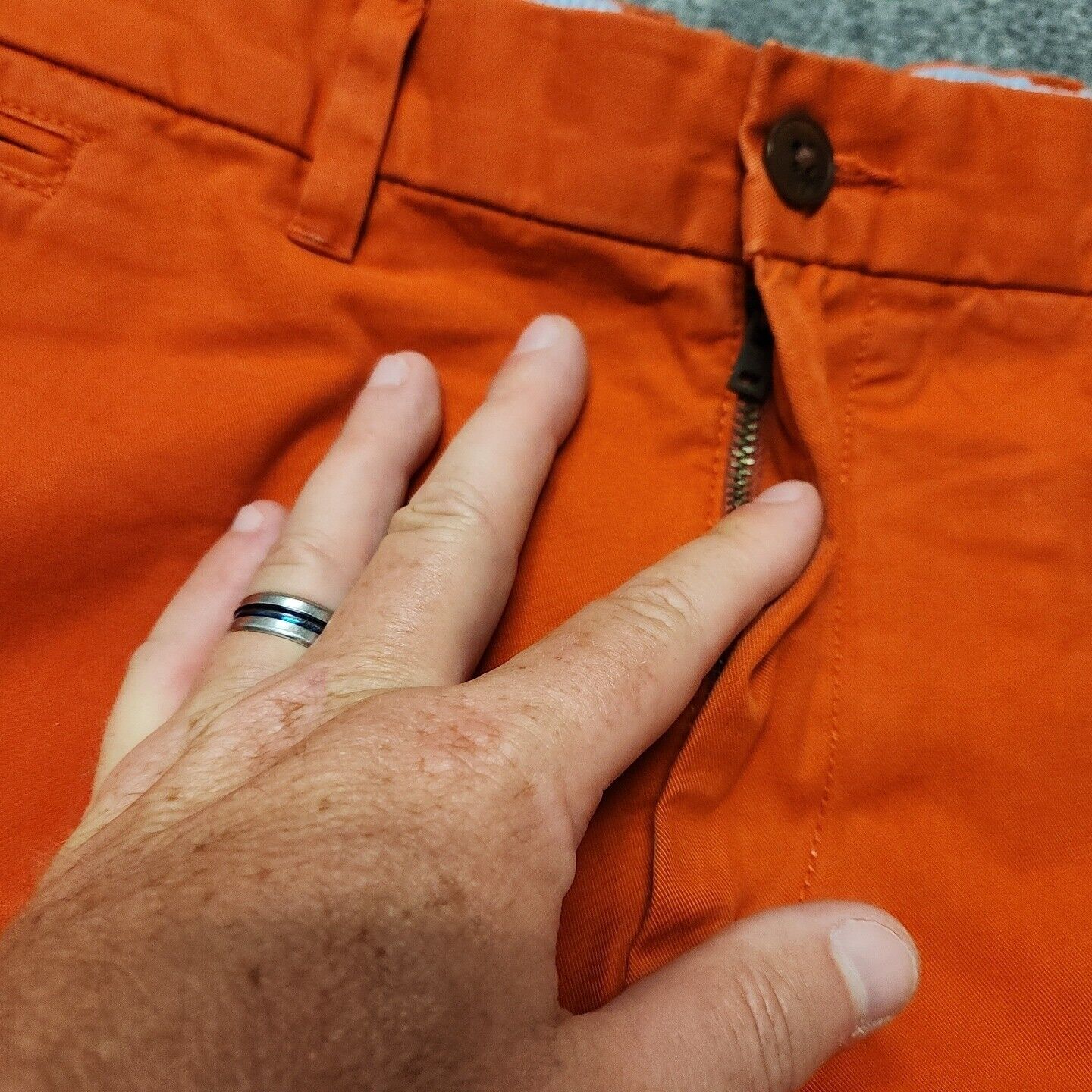 Tommy Hilfiger Shorts Mens 38 Orange Chino Button… - image 7