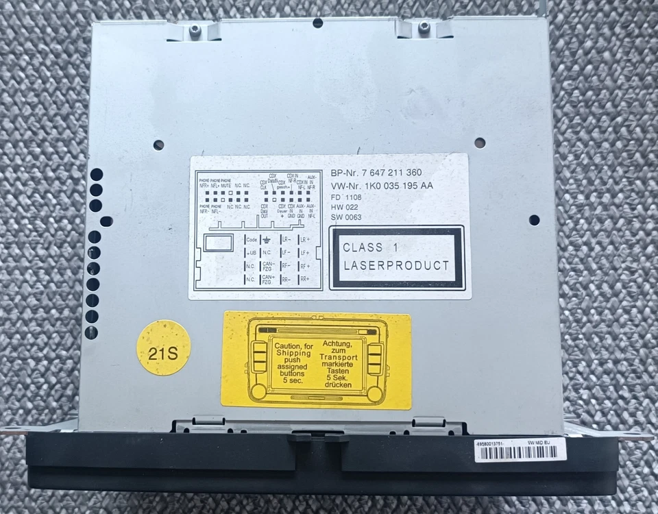 Stereo autoradio (cd/dvd/gps) Volkswagen 1K0035195AA Blaupunkt 7647211360 - Immagine 2 di 4