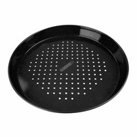 Fmprofessional Pizzablech Gelocht Ø32Cm Backblech Emaille Pizza Rund Schwarz