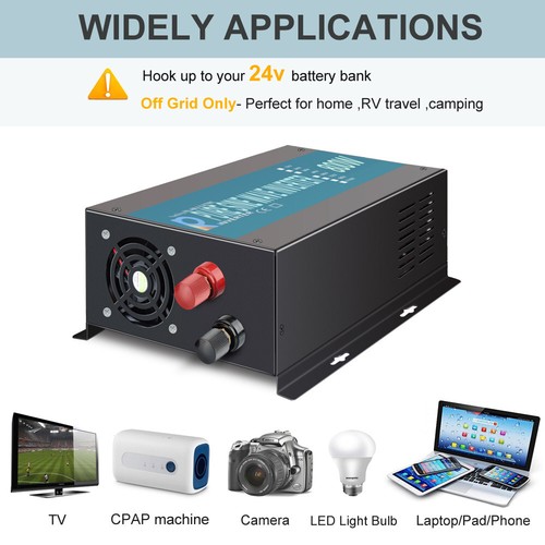 Inversor de onda sinusoidal pura 800 W (pico de 1600 W) 24 V CC a 120 V CA 90 nuevo venta secundaria - Imagen 5 de 5