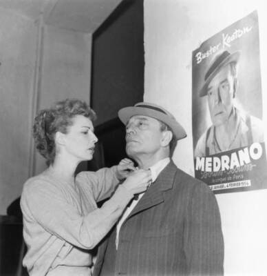 Buster Keaton Getting His Bow-Tie Fixed Up At The Medrano OLD PHOTO