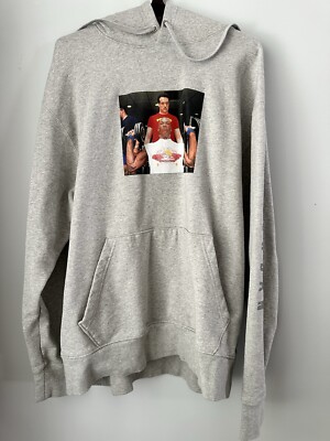 Nike Air Jordan Undefeated Strikes Hoodie Sweatshirt Size L Grey 