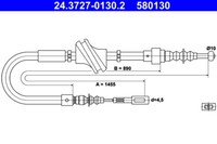 ATE Handbremsseil L/R FüR Audi 100 C3 200 1.8-2.5D 08.82-09.91 OE 443609721E