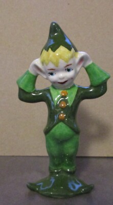 Vintage Japan Standing Pixie Elf Ceramic Figurine - Gilner??