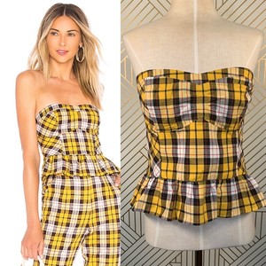 yellow plaid tube top