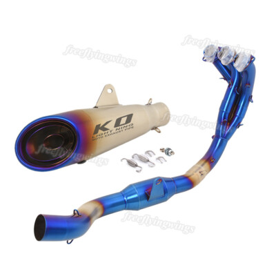 For Yamaha MT09 FZ09 2020-2023 Exhaust System Header Pipe Blue Mufflers Escape