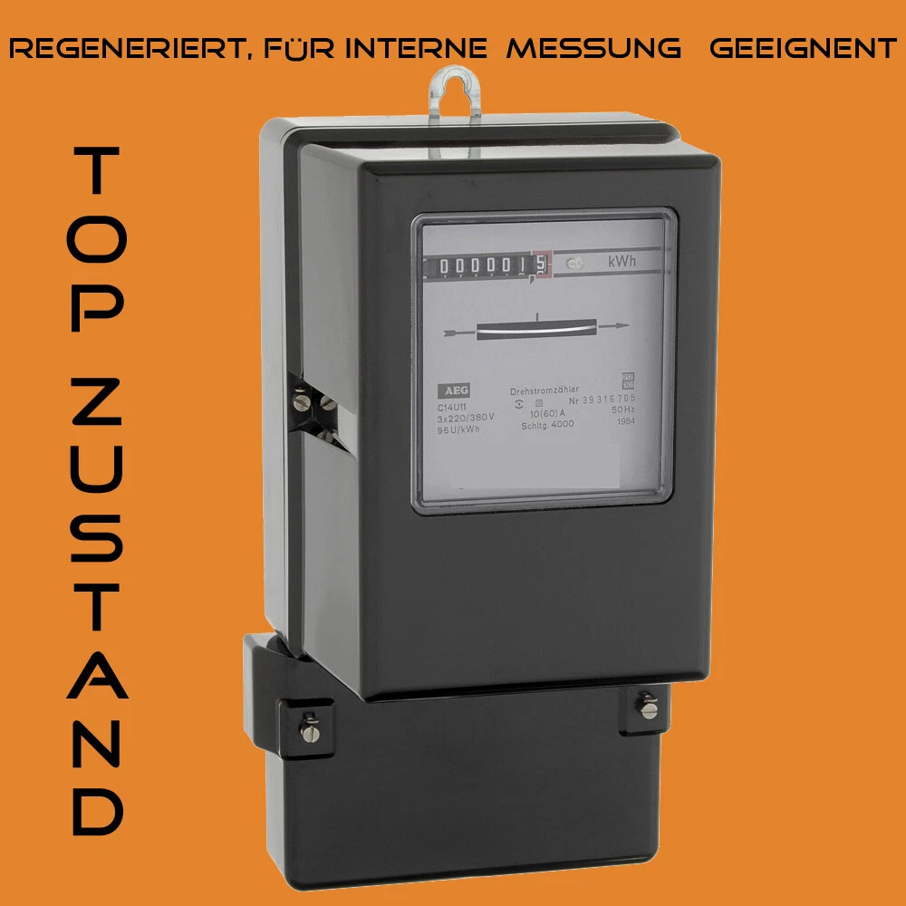 AEG C14U11 analoger Drehstromzähler 10(60) A – regeneriert AEG C14U11 analoger Drehstromzähler 10(60) A – regeneriert