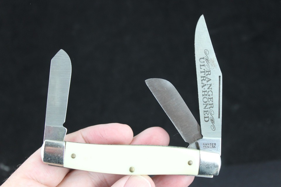 Vintage Ranger UltraHoned Pocket Knife 3 Blades ESTATE SALE Prov. USA