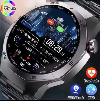 GPS NFC GT5 Pro Smart Watch HD AMOLED Bildschirm Bluetooth Anruf Wasserdich Neu