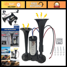 Super Loud 12V Dual Trumpet Air Horn Kit with Compressor for Trucks, SUVs, Boats