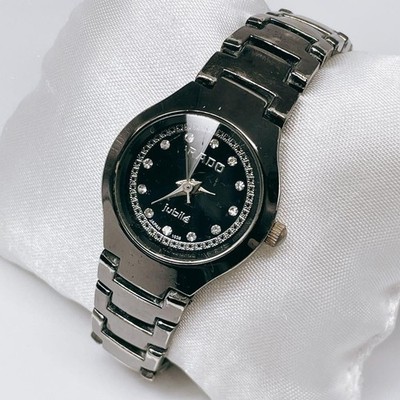 Rado Jubile Quartz Black Dial Crystal Indices Stainless Steel Bracelet Women