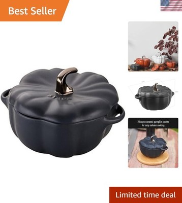 Versatile 0.75-qt Ceramic Pumpkin Baking Dish - Microwave, Oven & Table Ready