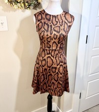 💥WEWOREWHAT Muscle Tank Skater Dress~Cider Multi Snake Print Mini NWT Sz XS🧡