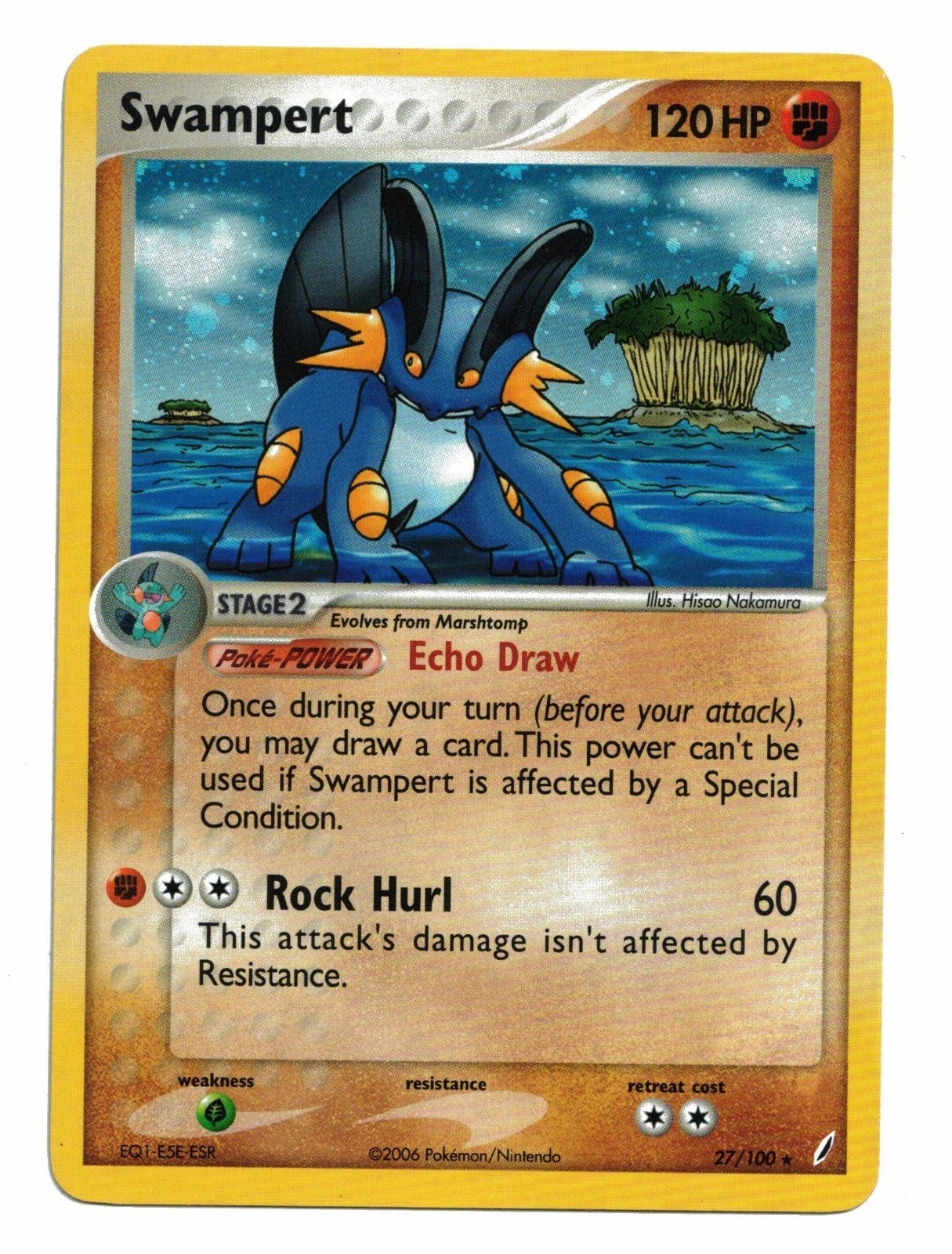 Pokemon Card: Swampert HOLO 27/100 EX Crystal Guardians Set Rare! NM