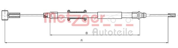 Metzger Autoteile Bremsseil Seilzug Feststellbremse 10.4745 FüR CitroËN Expert 3-image