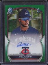 2023 Bowman Chrome #CPA-AC Ariel Castro Prospect Autographs Green Refractor #/99