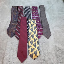 Silk Blend Necktie Lot Mens OS Paisley Striped Designer Multicolor Bundle of 7