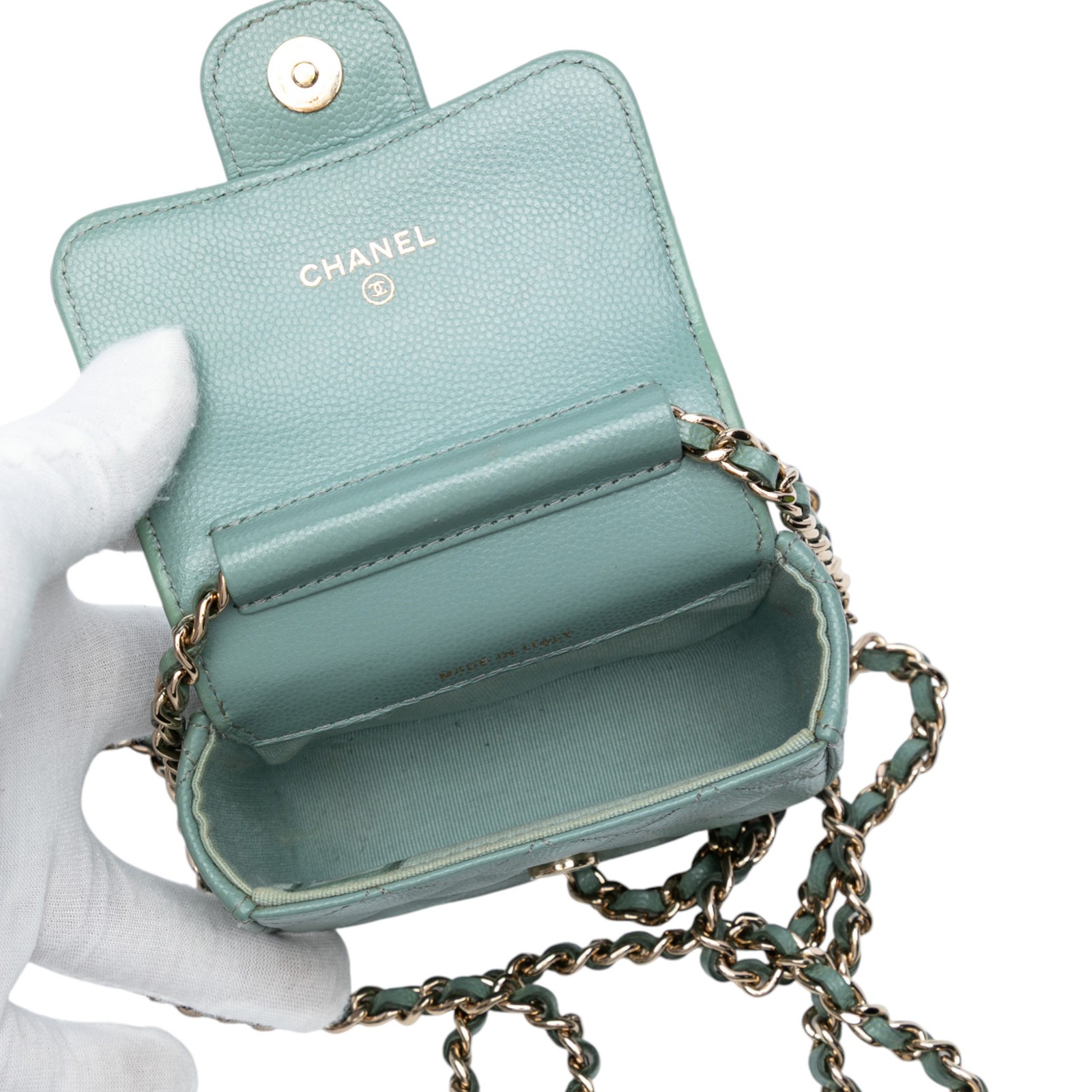 Authenticated Chanel Micro Mini Classic Caviar Si… - image 4
