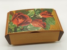 Vintage Handmade Wooden Music Box, Tallenf Of Old BondStreet, O Sole Mio Song**