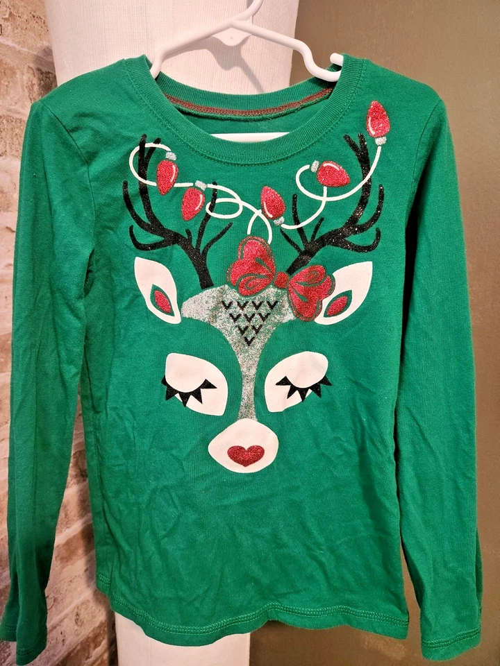 Hallowen - Vestido de Navidad Niñas Talla 5 Niñas Navidad Reno Camisa Vestido Difuso Foto 3 de 3