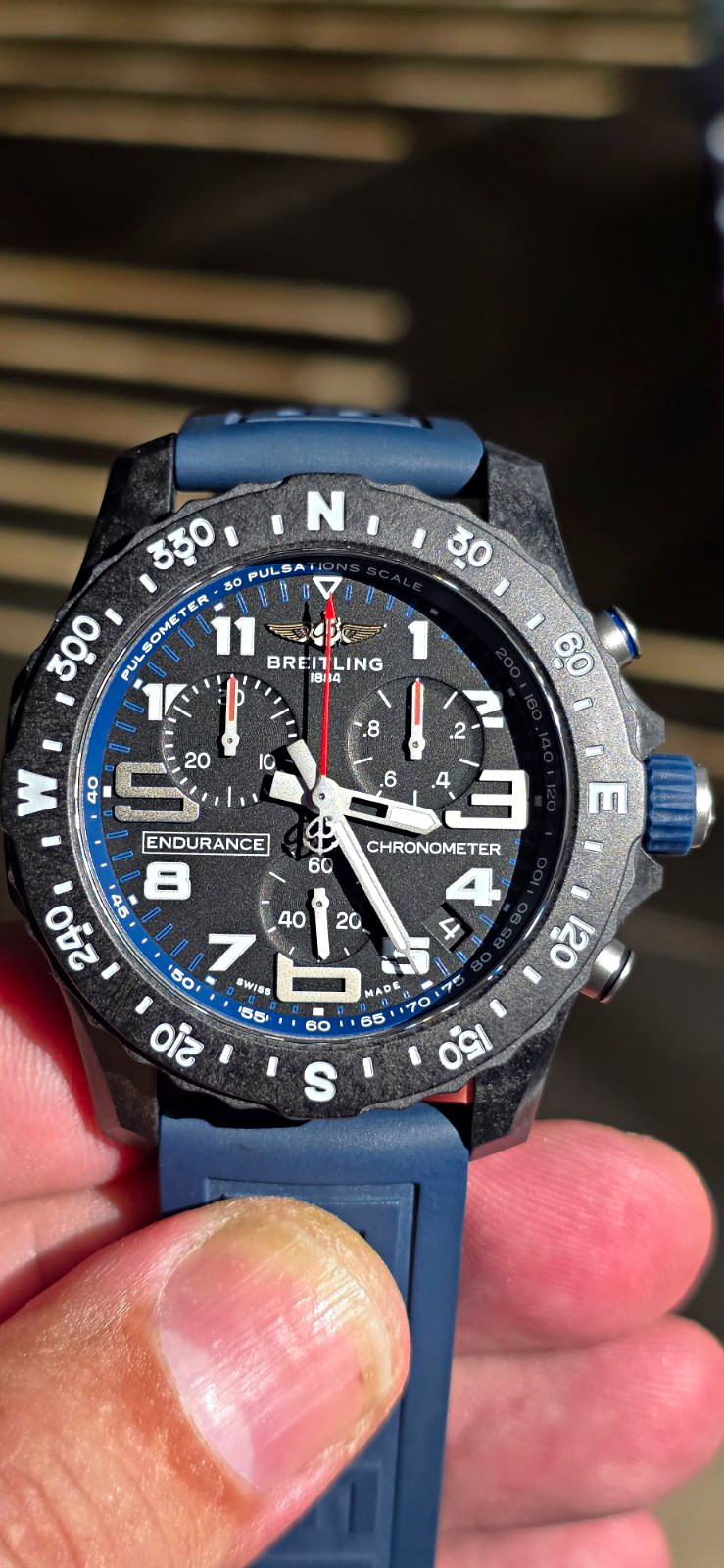 Breitling Endurance Pro X82310 44mm Blue Dial Quartz Chrono Date Box Papers