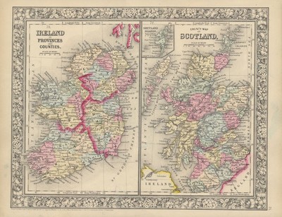 IRELAND -- SCOTLAND -- Map / Ireland in Provinces and Counties / County ...