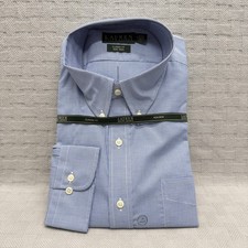 Lauren Ralph Lauren Dress Shirt Mens 17 Blue Check Classic Fit Button Down