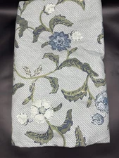 West Elm Batik Floral KING Duvet Cover Arctic Blue