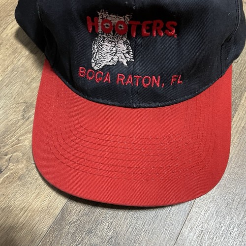 Hooters Boca Raton Florida FL Black Red SnapBack Ball Cap Hat Adult Adjustable - Picture 4 of 12